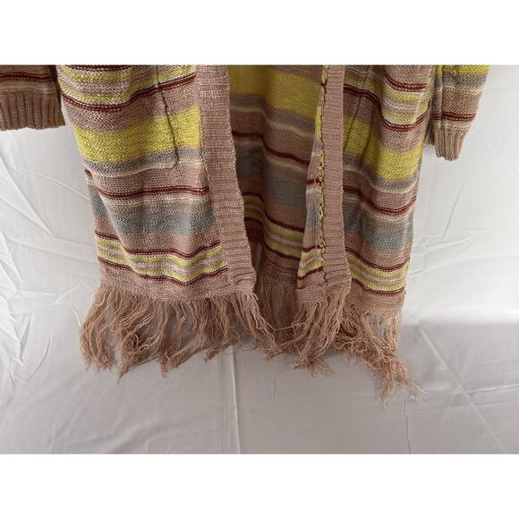 NEW Wonderly Womens Multi Color Long Cardigan Sweater Open Front Size XL Boho - Picture 3 of 7